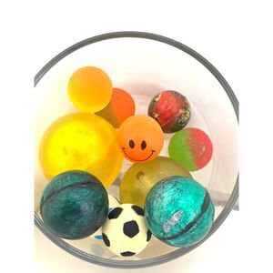 Collectible Bouncy Balls Small Rubber High Bounce Lot of 12 Variety 1" to 1.75"